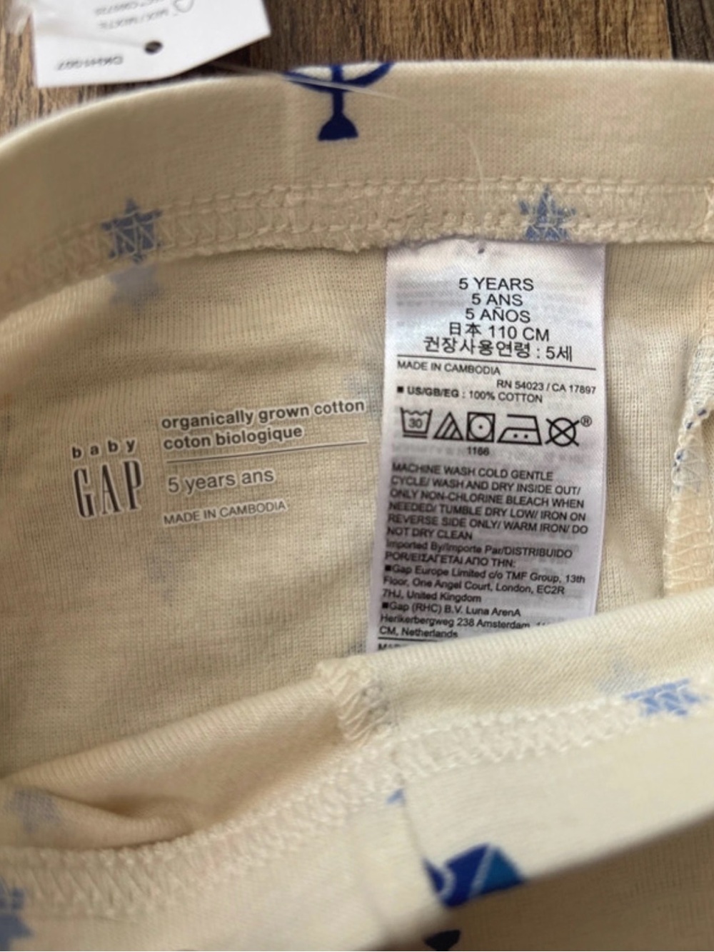 Baby Gap Organic Cotton Blue and Cream Hanukkah 2 piece Set pajamas size 5 new - Picture 6 of 11